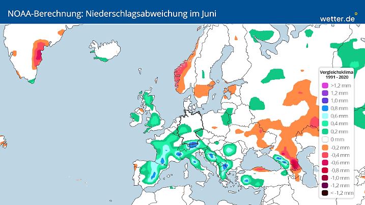 Die NOAA-Vorhersage hat deutlich mehr Regen im Programm.