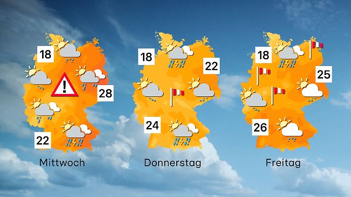 Der Wettertrend von Mittwoch bis Freitag