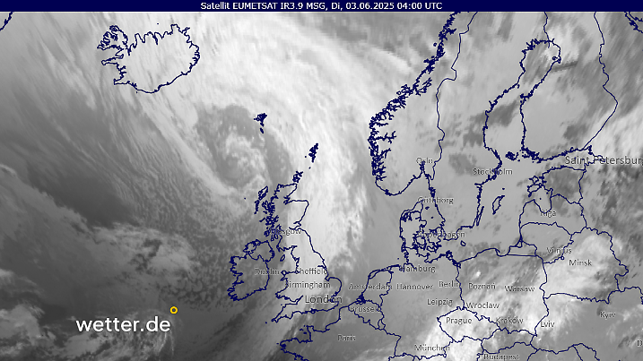 Das Satellitenbild von Dienstagmorgen