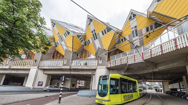 Die Kubushäuser in Rotterdam wirken wie optische Täuschungen – und sind bewohnt.