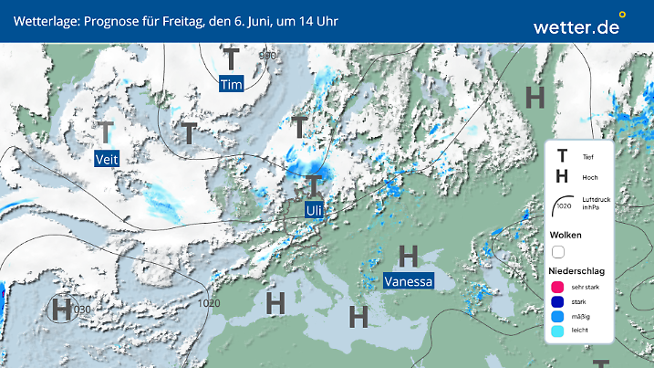 So viele Tiefs: Viele davon kommen über Pfingsten zu uns