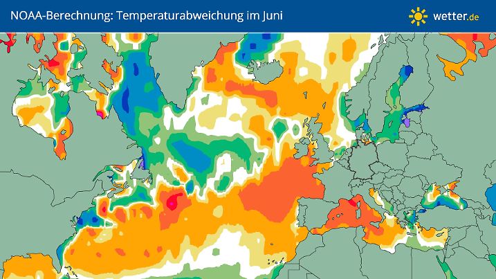 Temperaturabweichung im Juni im Wasser