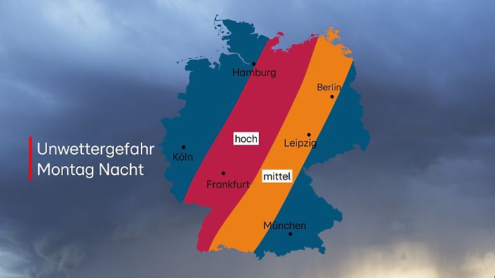 In der Nacht auf Montag ist die Mitte dran.