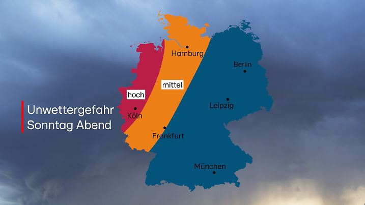 Die Unwetter starten im Nordwesten.