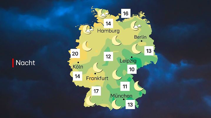 Wetter in der Nacht zu Sonntag, 22. Juni 2025, in Deutschland