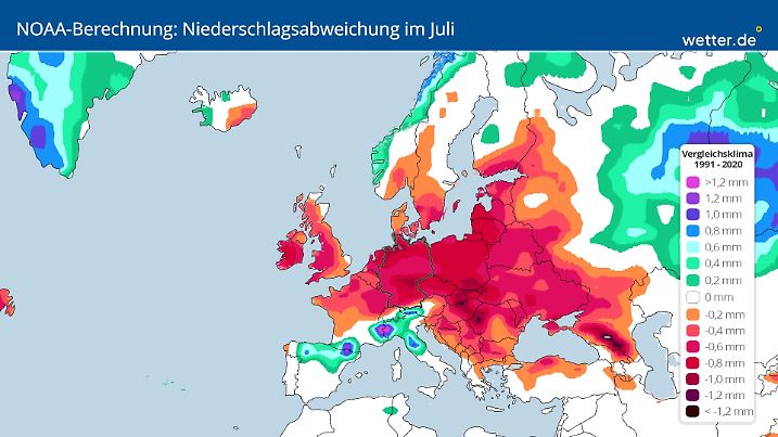 NOAA-Prognose zum Niederschlag im Juli
