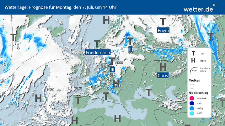 Tief Friedemann schickt uns kühle Luft und kocht der Sommer auf kleiner Flamme.