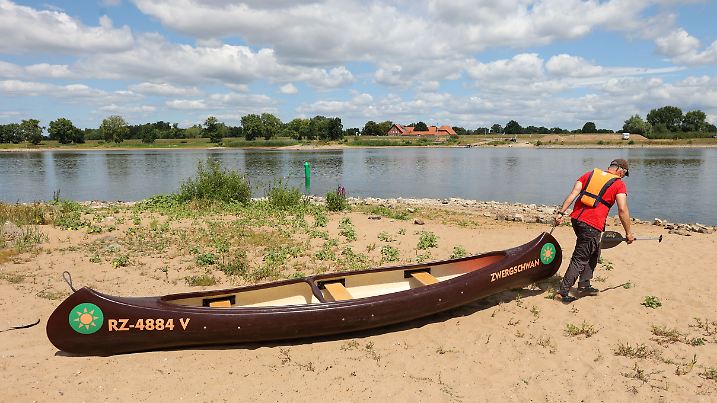 Außergewöhnlich niederige Pegelstände an der Elbe