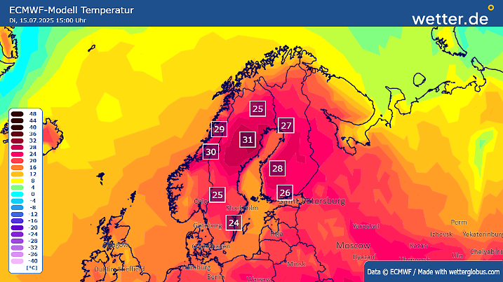 Höchstwerte Dienstag