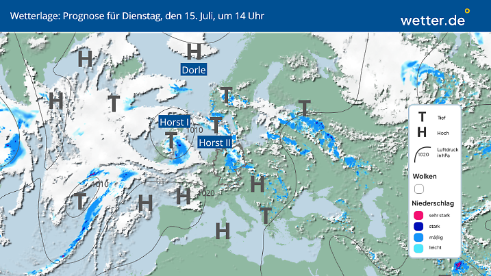 Für den Osten gibt es endlich mal Regen. 