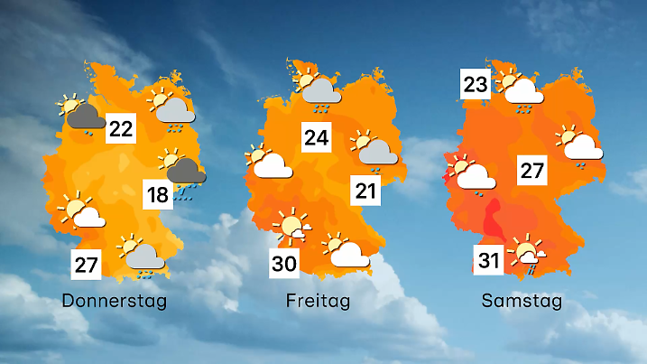 Wettertrend von Donnerstag bis Samstag