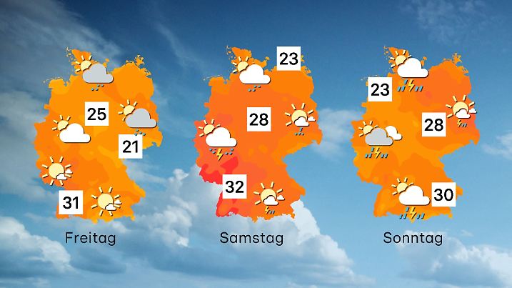 Der Wettertrend von Freitag bis Sonntag
