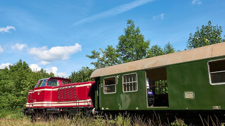 Lauchringen, Germany - September, 2nd - 2023: Sauschwänzlebahn: The Lauchringen-Hintschingen railway is a 61.7 km long, standard gauge and continuous single-track railway line in southern Germany that runs through the Southern Black Forest Nature Park.