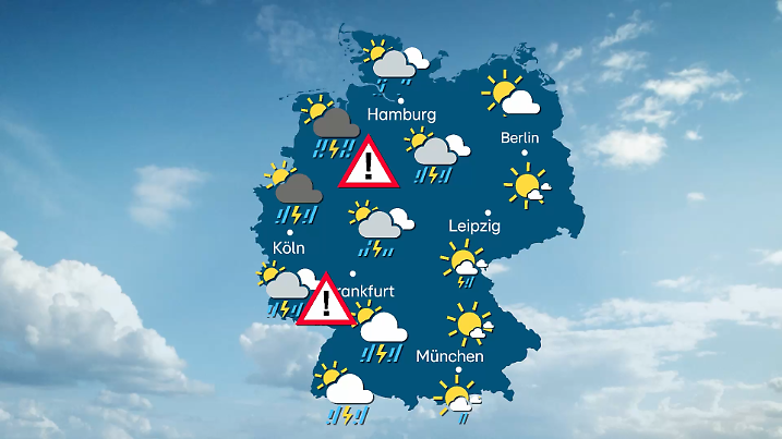 In der Nordwesthälfte ist die Unwettergefahr groß.