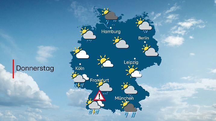 Im Südwesten Deutschlands drohen einzelne aber kräftige Gewitter