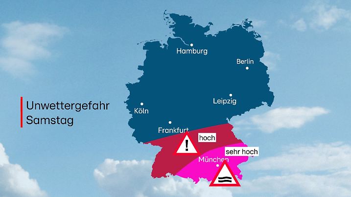 Unwettergefahr am Samstag