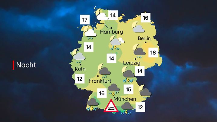 Nacht Wetterkarte