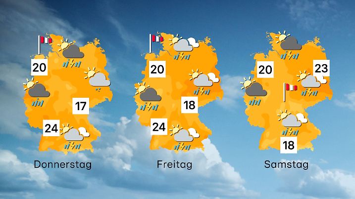 Wettervorhersage für 3 Tage in Deutschland