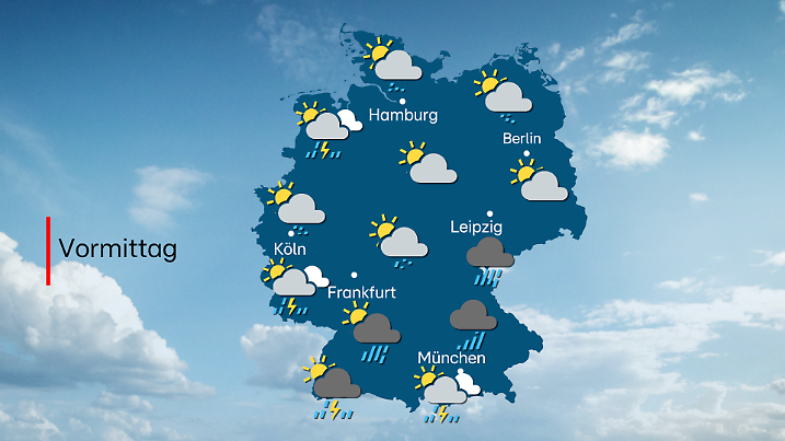 Am Vormittag fällt in Teilen Süddeutschlands Regen