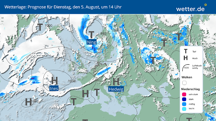 Die Kaltfront von Tief Ning zieht über Deutschland