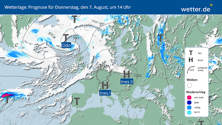 Ein seltenes Bild in letzter Zeit: Deutschland fast wolkenfrei.