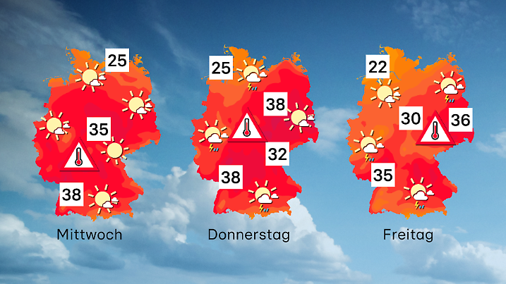 Der Wettertrend von Mittwoch bis Freitag