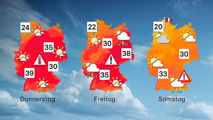 Der Wettertrend von Donnerstag bis Samstag