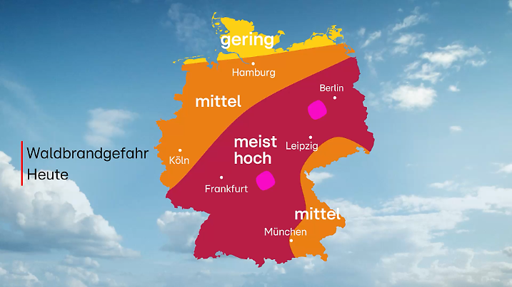 Die Waldbrandgefahr am Mittwoch, 13.08.2025