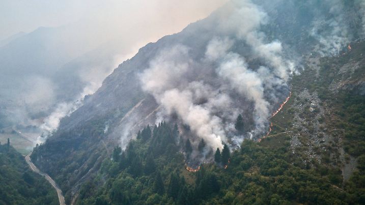 ESP, Asturien, Waldbränden Pola de Somiedo, 17.08..2025