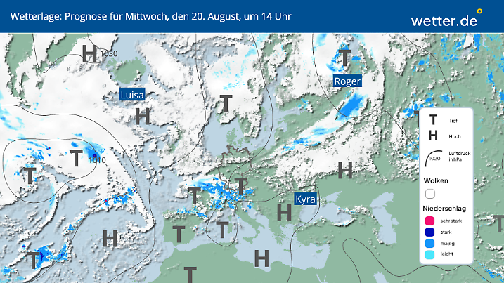 Wetterlage für Mittwoch