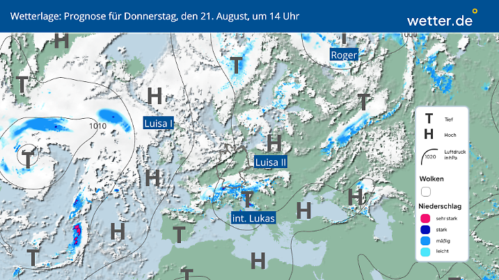 Variantenreiche Aussichten: Die Tiefs und Hochs zeigen sich derzeit gut verteilt über Europa.