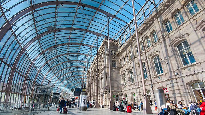 STRASBOURG - APR 30: Interior of Gare de Strasbourg the main Railway Station on April 30. 2018 in France