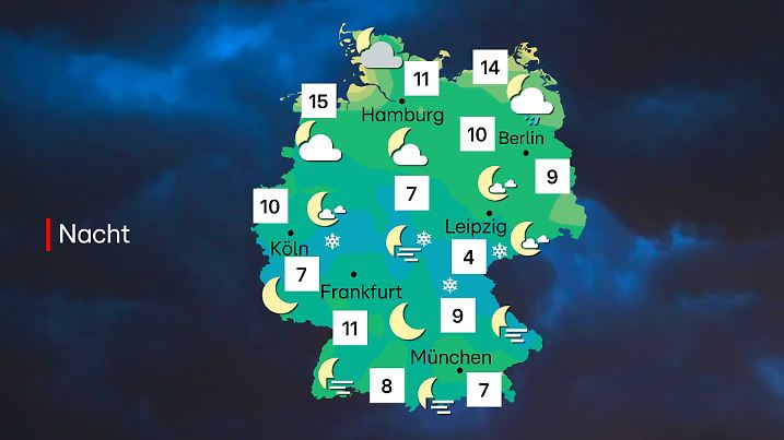 Wetter in der Nacht zu Montag