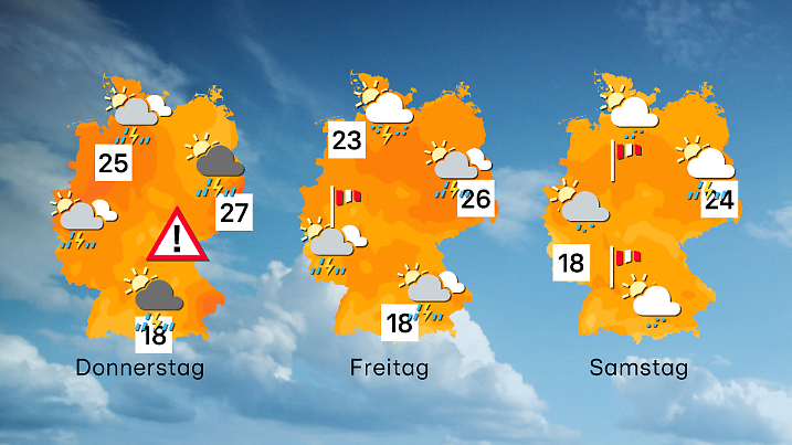 Der Wettertrend von Donnerstag bis Samstag