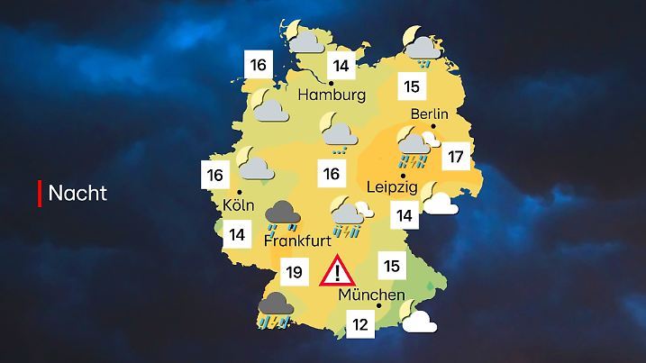 Wetter in der Nacht zum Donnerstag, 28. August, in Deutschland