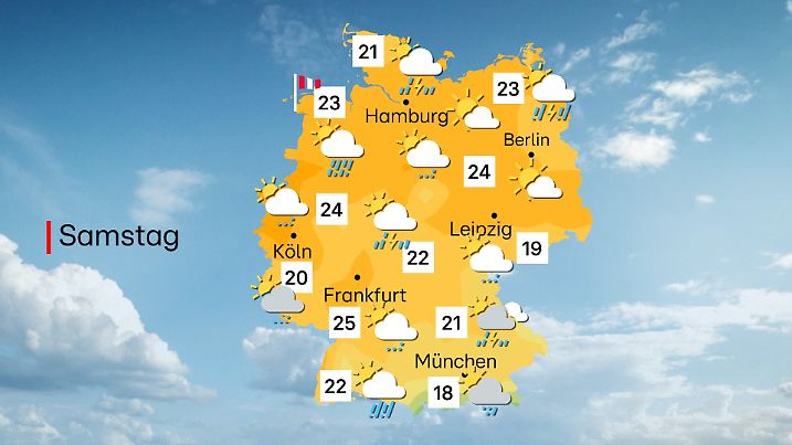 Wetterkarte für Samstag, 30. August