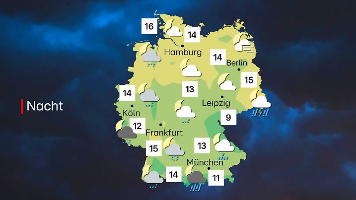 Wetter in der Nacht zu Samstag, 30. August