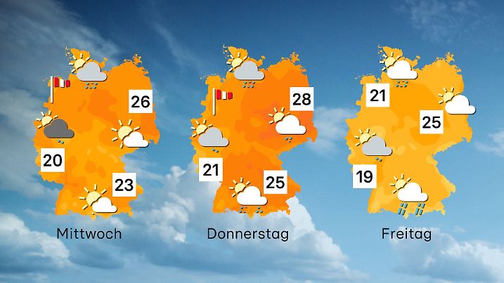 Wettervorhersage für 3 Tage in Deutschland