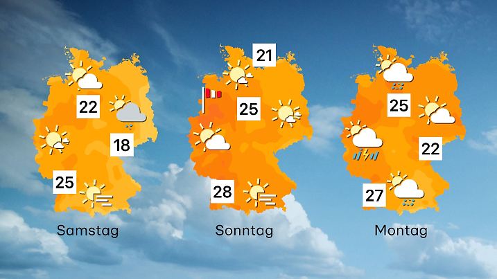 Der Wettertrend von Samstag bis Montag