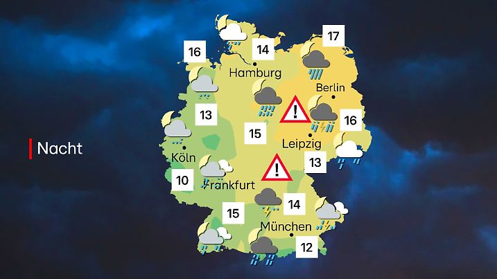 Die Nacht wird in manchen Regionen alles andere als ruhig.