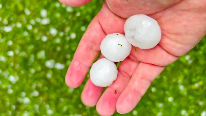 Eine Superzelle brachte am Bodensee auch größeren Hagel von bis zu 4 cm