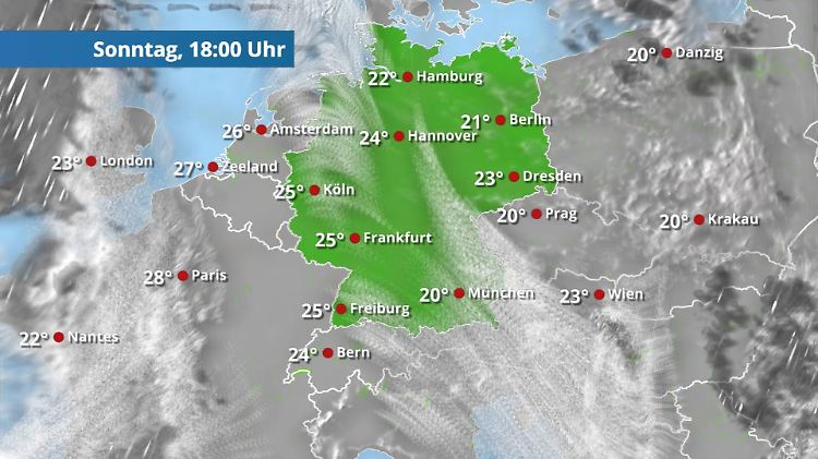 Die Sonne strahlt uns mit Sonnenschein entgegen