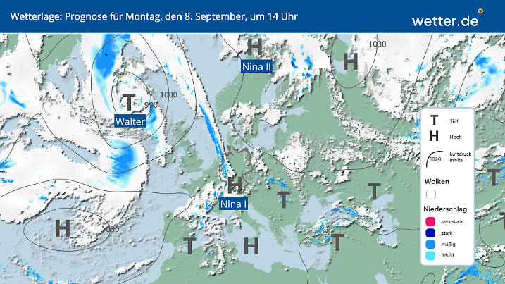 Die Wetterlage über Deutschland am 08.09.