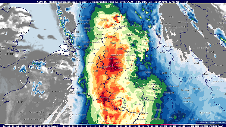 Das ist brutal: Morgen bis 165 Liter Regen auf den Quadratmeter