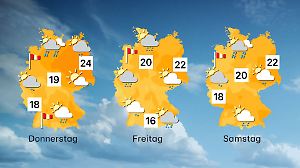 Wettervorhersage für 3 Tage ab Donnerstag