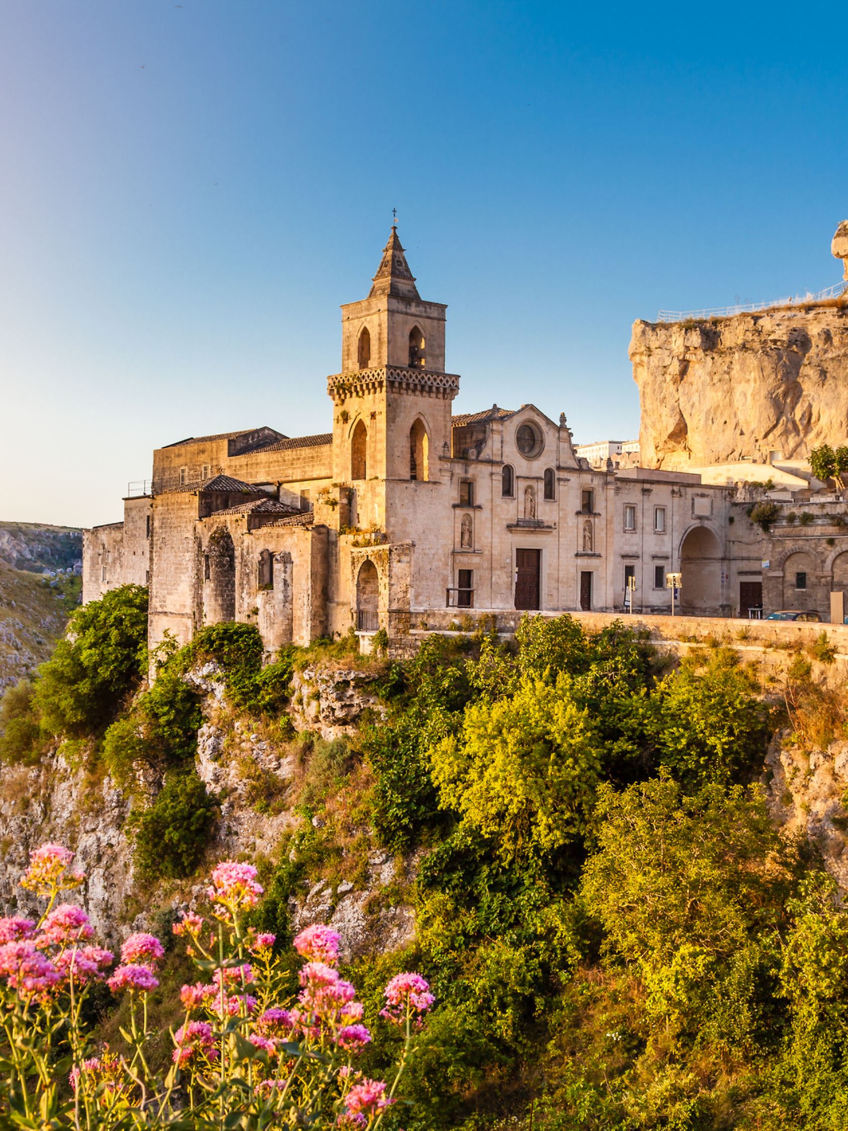 Ancient town of Matera (Sassi di Matera) at sunrise, Basilicata, southern Italy.