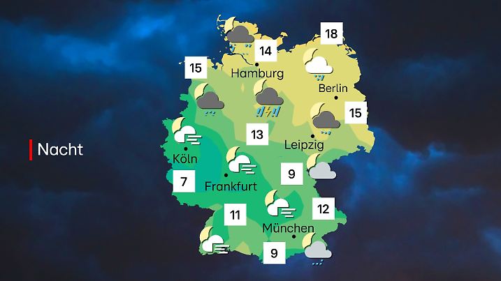 Die Aussichten für die Nacht zu Mittwoch im Überblick.