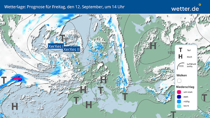 Immer wieder jagen Tiefausläufer über Deutschland hinweg.