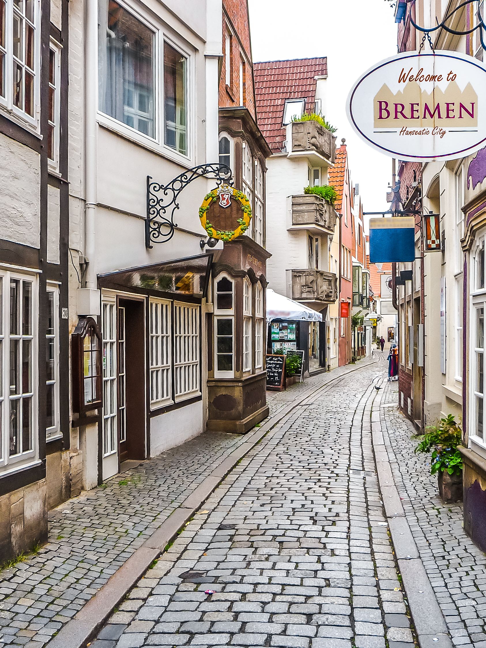 Colorful houses in historic Schnoorviertel in Bremen, Germany