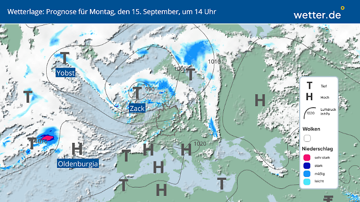 Tiefs bringen den Wind.